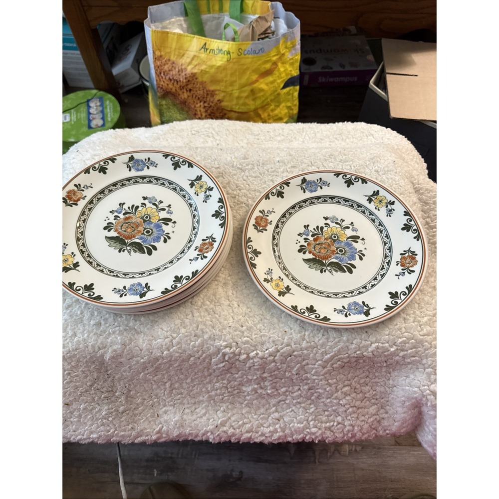Villeroy & Boch Alt Amsterdam 8"Plates Lot of 6 West Germany Vintage# 1748
